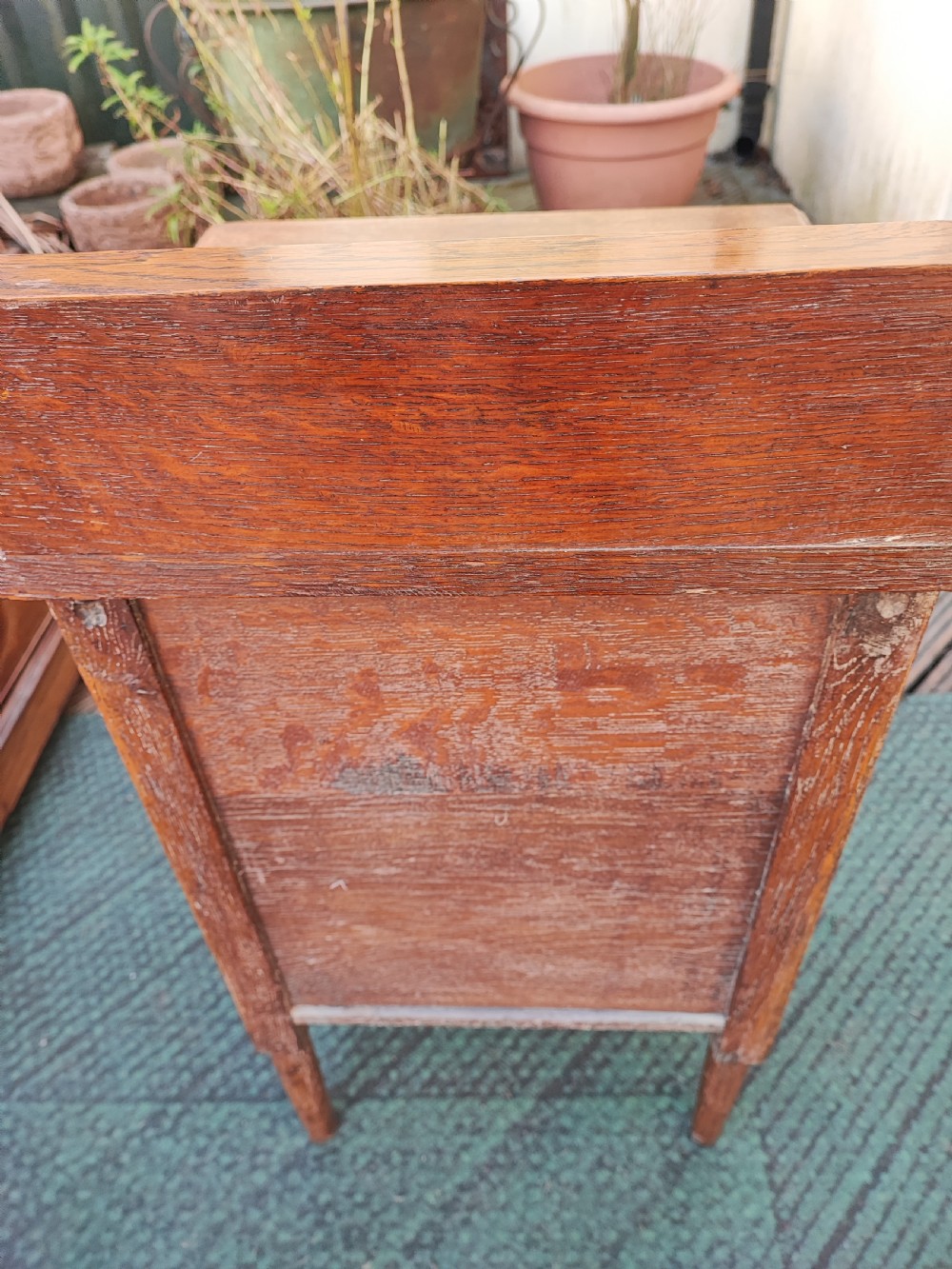 Art's and crafts oak bedside cabinet. View IV