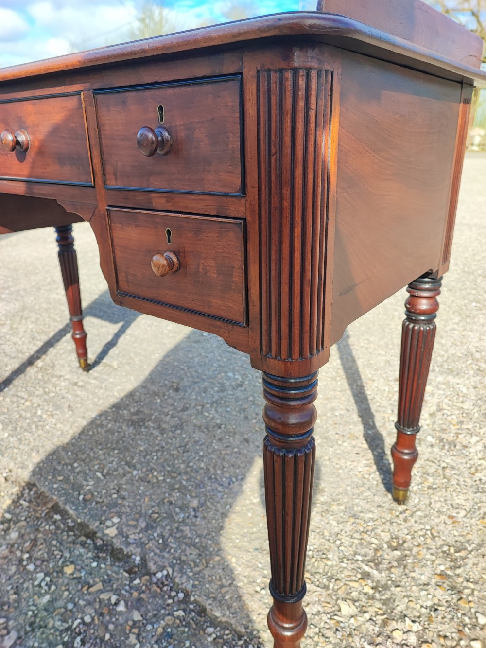 Superb Regency mahogany writing table. View IX