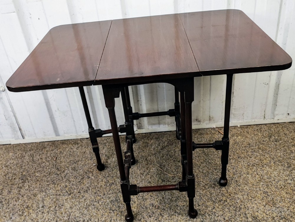Antique, small spider leg drop flap table. View II