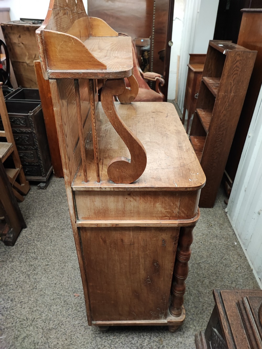 Small Regency pine side cabinet or chiffonier. View VI