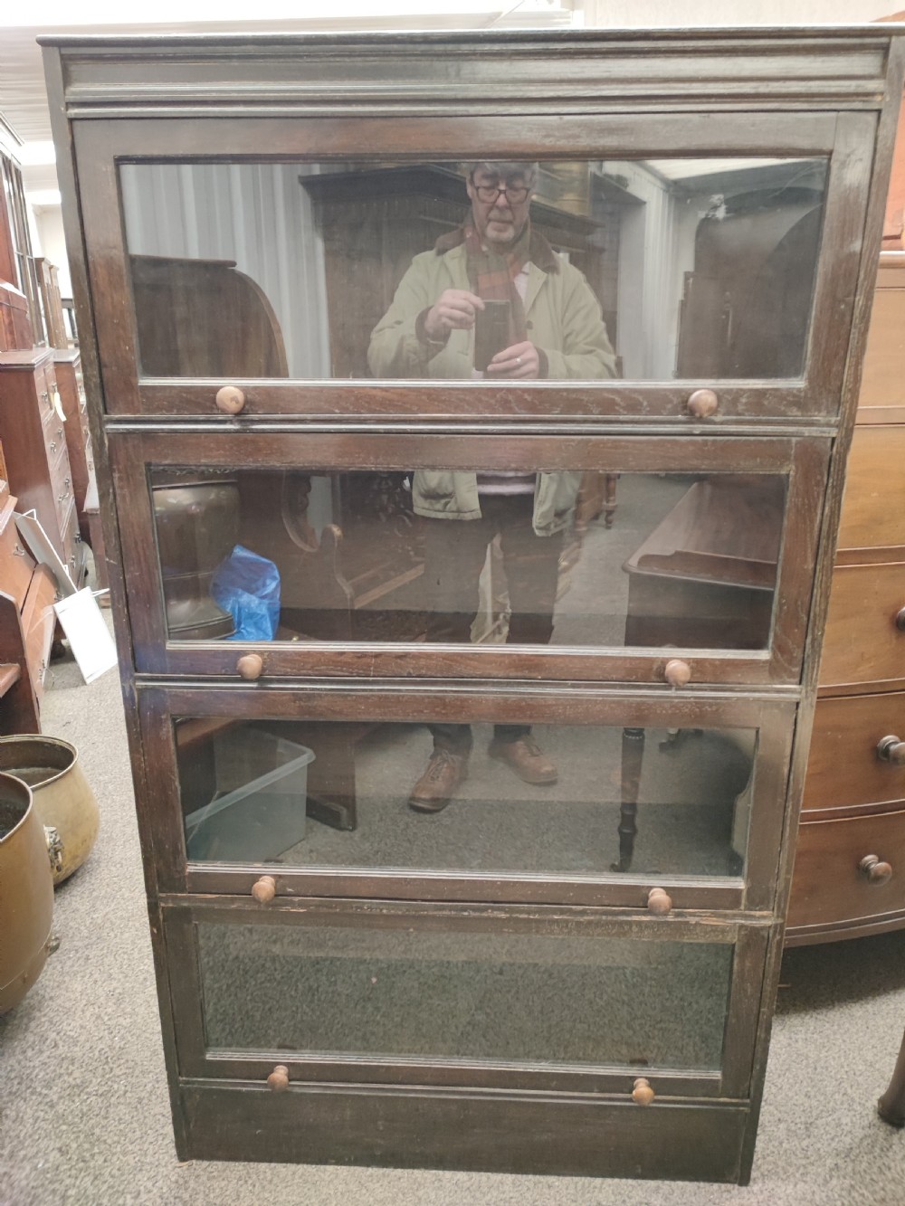 Antique 4 door solicitors oak bookcase.
