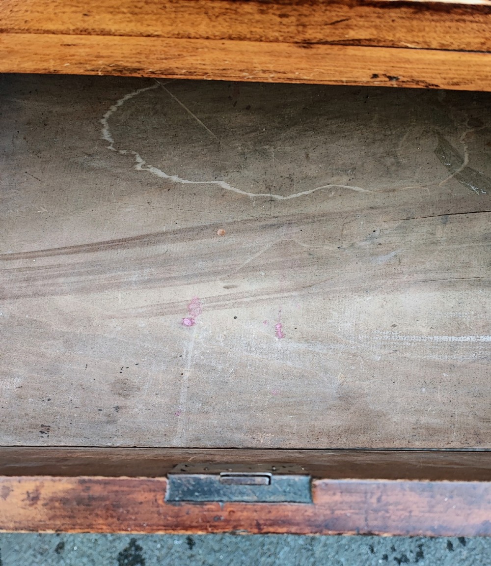 A small antique fruitwood military chest. View VIII