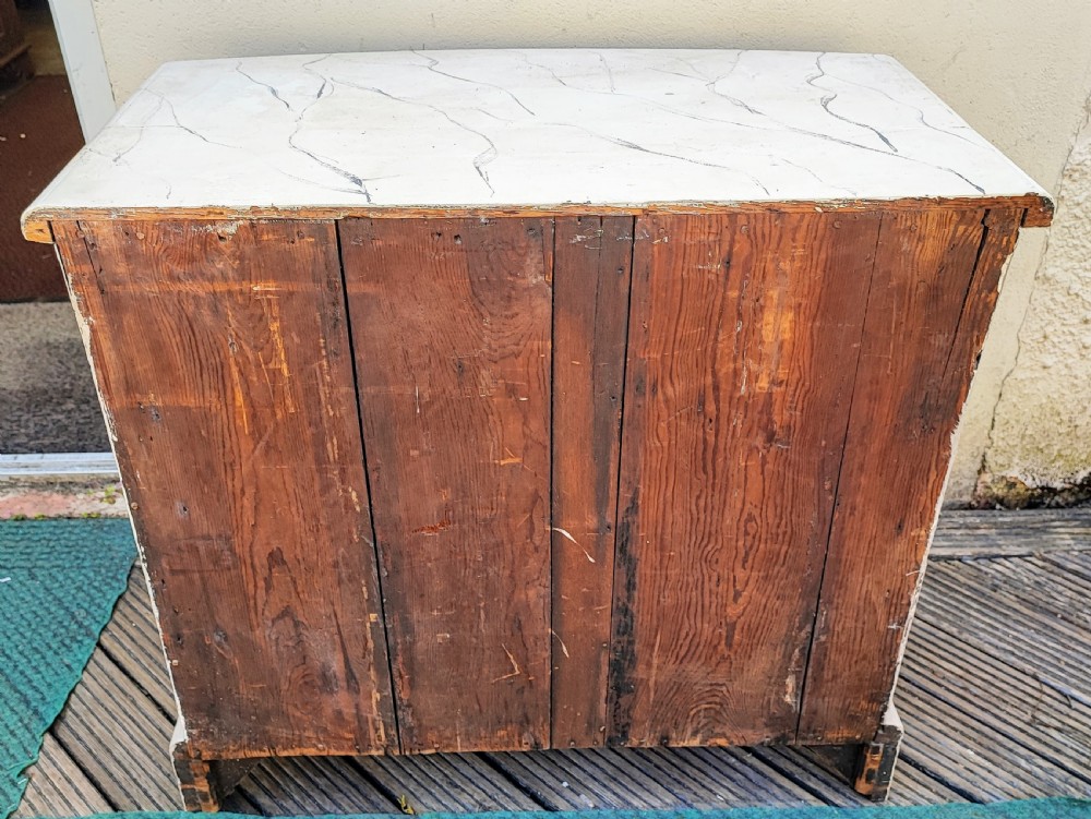 Georgian,painted small chest of drawers with bow front. View VI