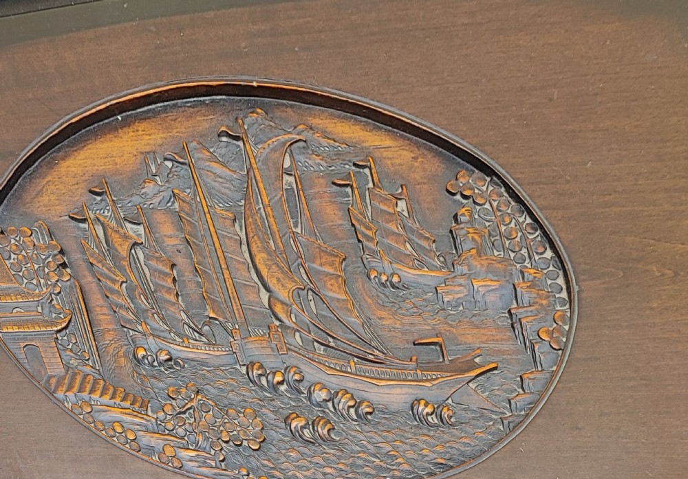 Oriental carved camphor trunk. View VI