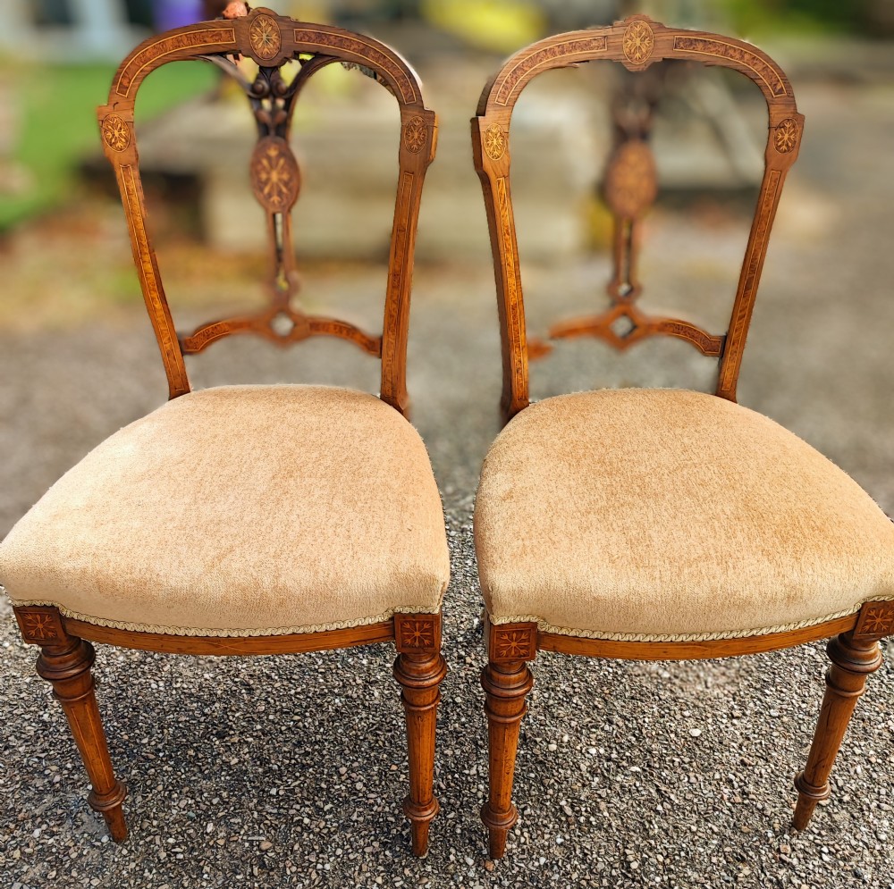 Superb set of 6 Victorian walnut dining chairs. View VII