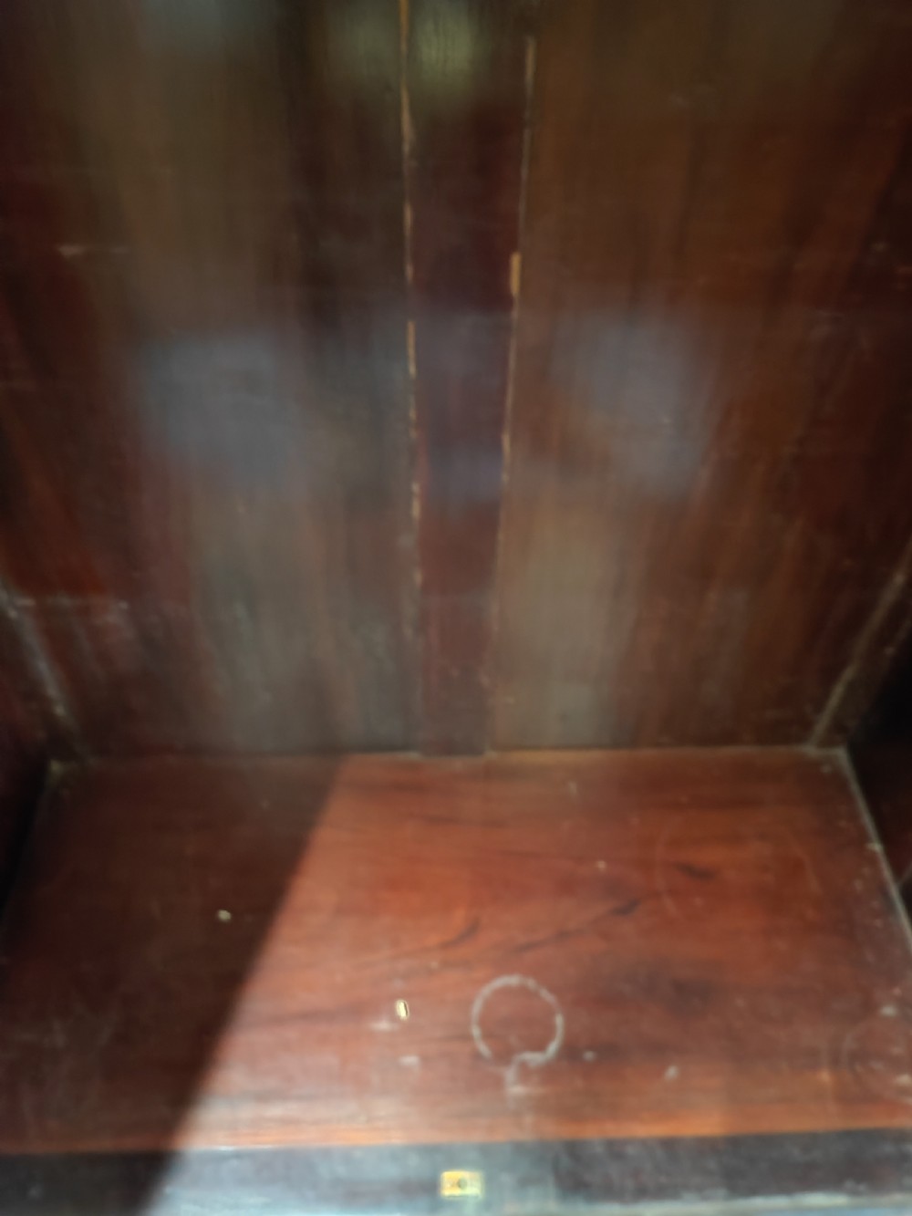 A quality antique mahogany carved open bookcase. View III