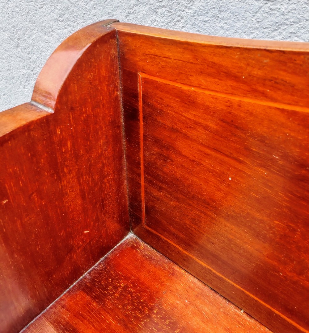 Antique mahogany art's and crafts Glasgow school open bookcase. View XVI