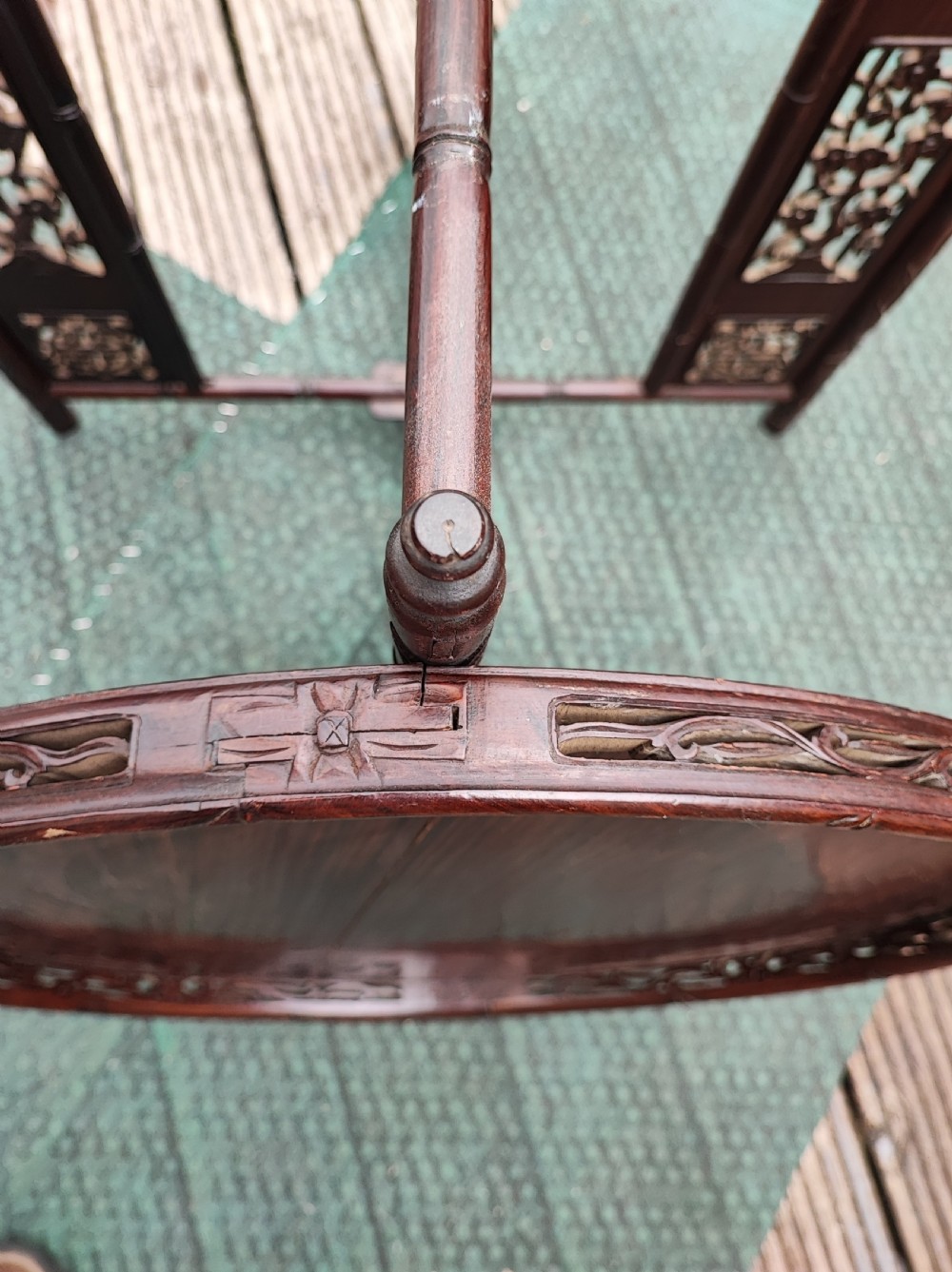 Antique rosewood Chinese folding table. View II