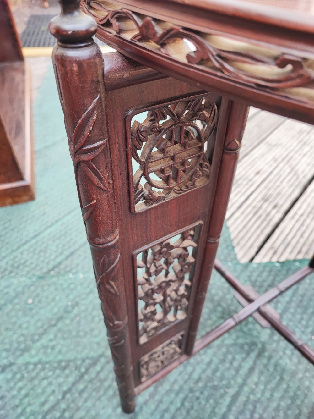Antique rosewood Chinese folding table. View VII