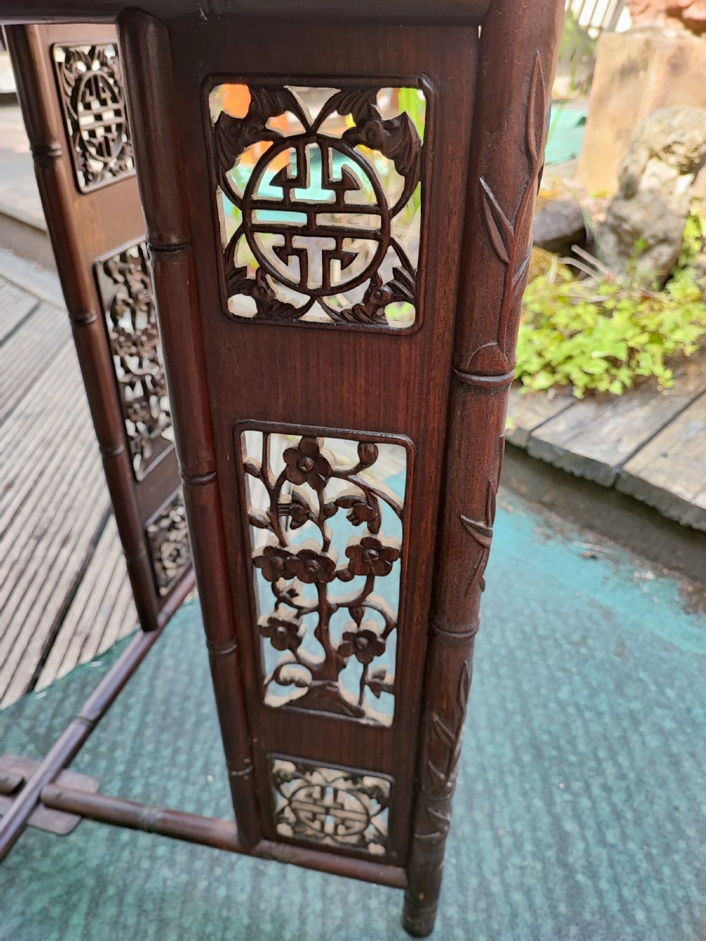 Antique rosewood Chinese folding table. View VIII