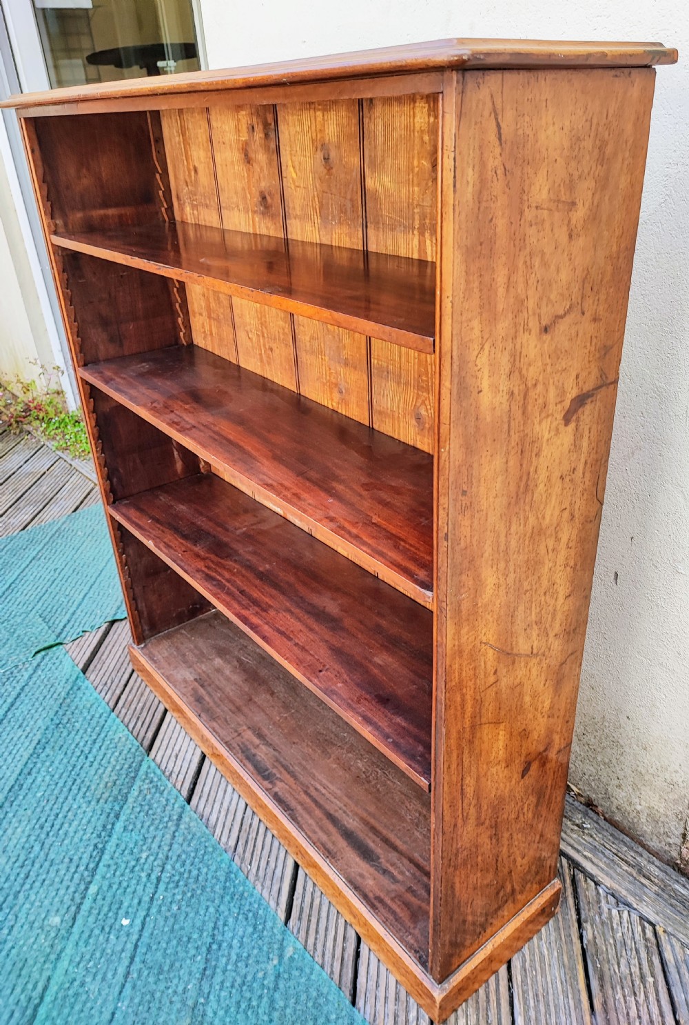 Antique mahogany open bookcase. View III