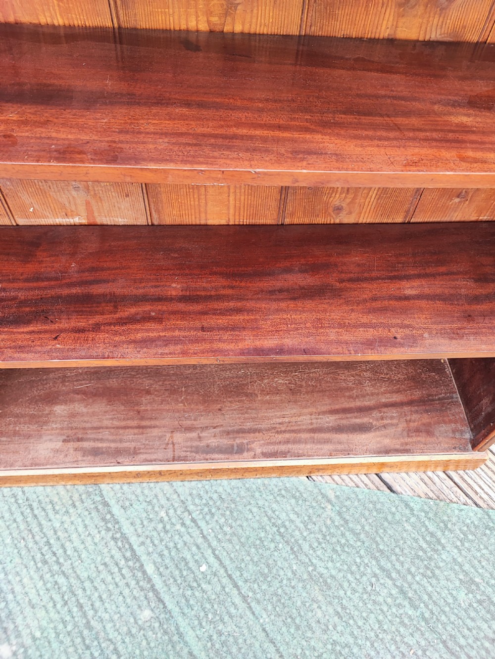 Antique mahogany open bookcase. View VII