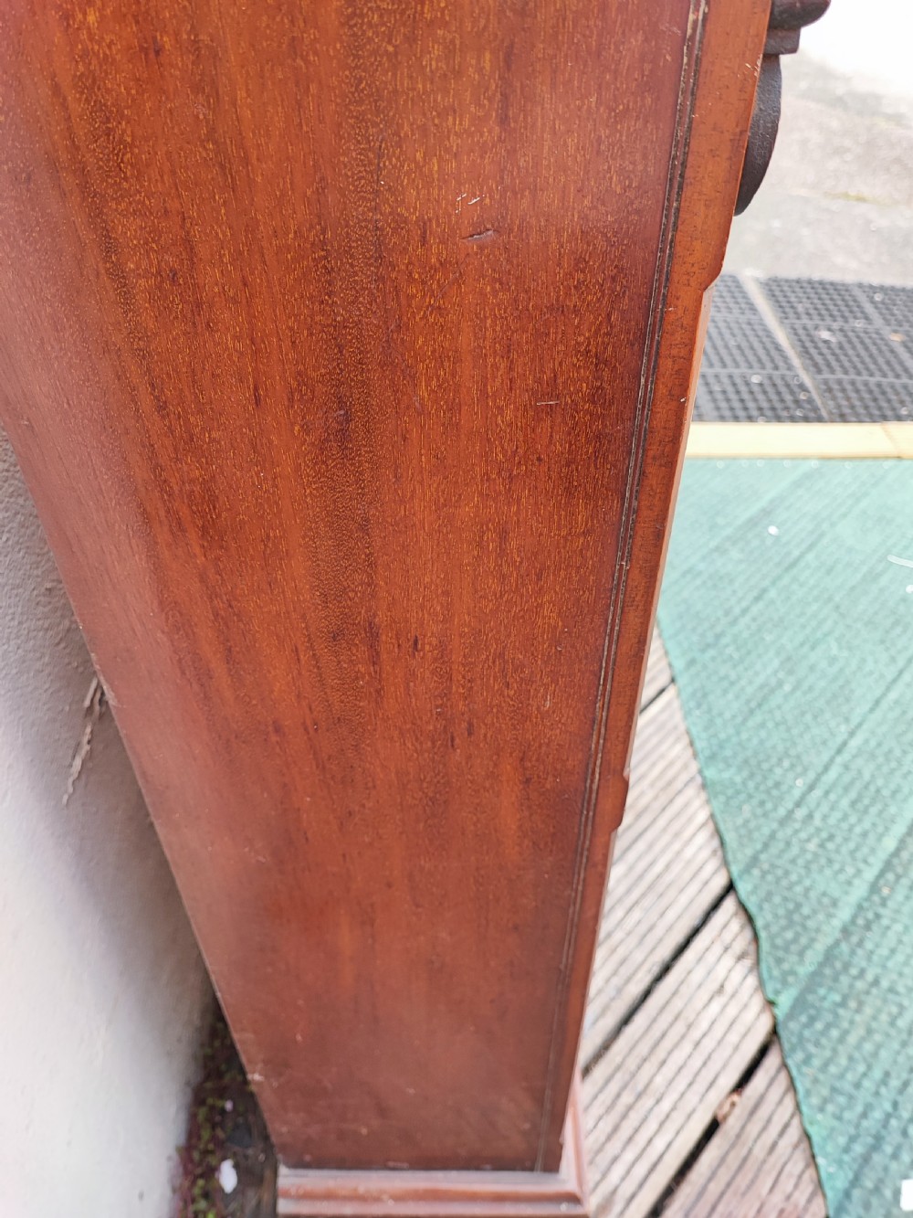 A quality mahogany open bookcase. View III