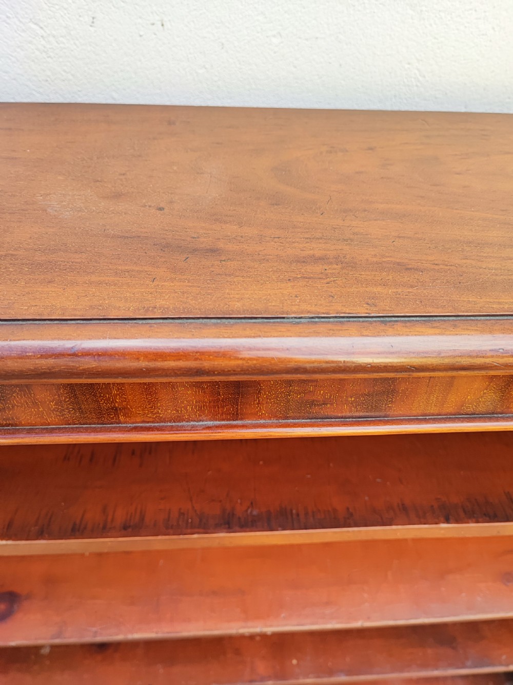 A quality mahogany open bookcase. View IV