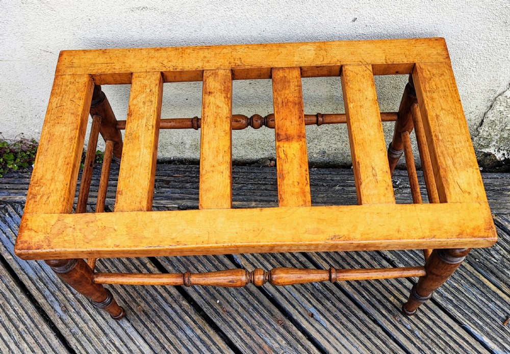 Antique satinwood luggage rack 