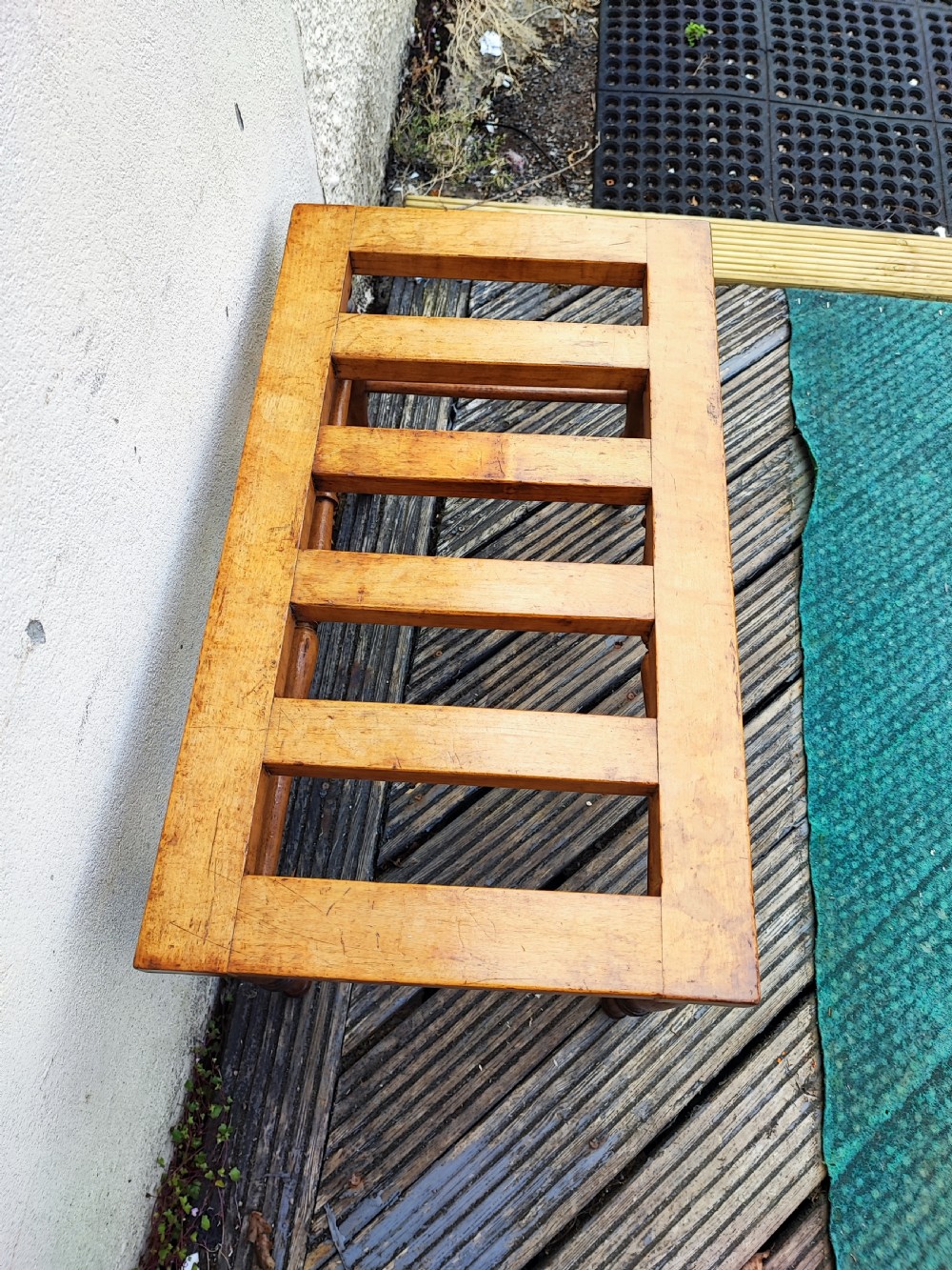 Antique satinwood luggage rack  View II