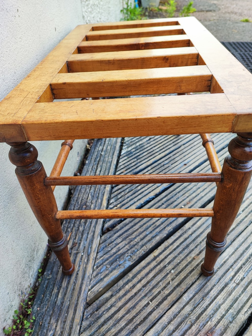 Antique satinwood luggage rack  View III