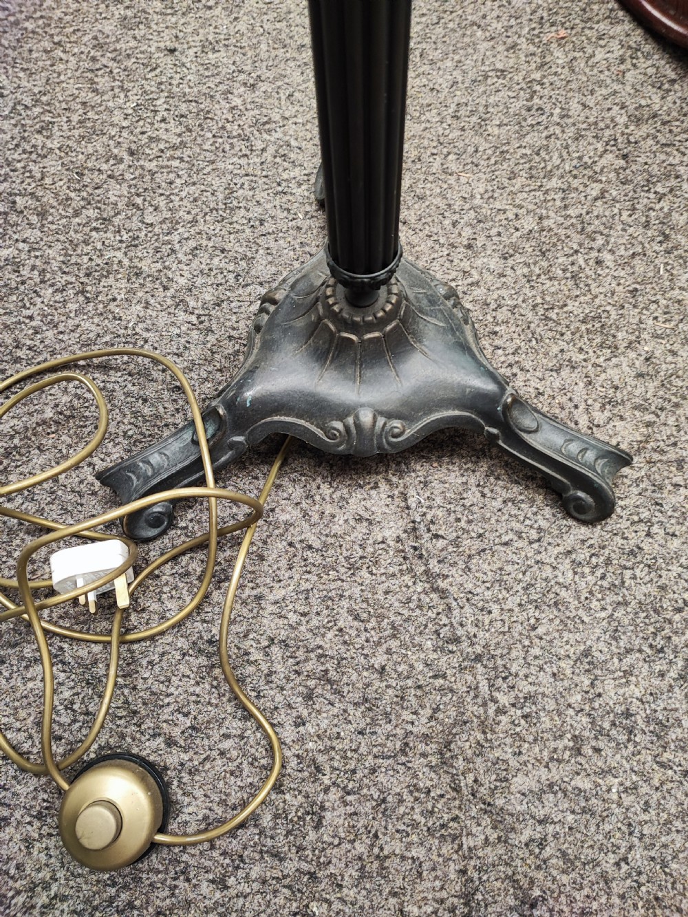 Bronzed finish metal standard lamp. View III