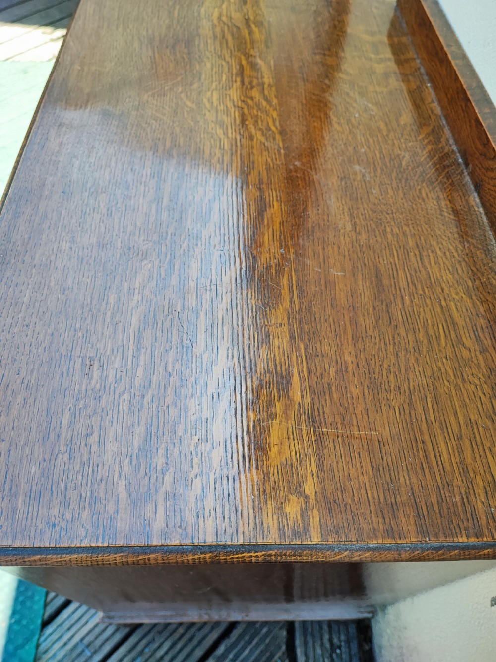 Antique solid oak Jacobean style chest of drawers. View II