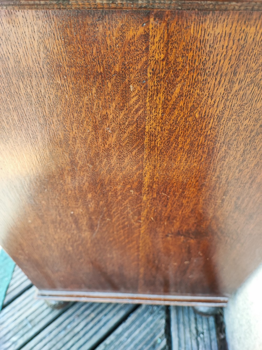 Antique solid oak Jacobean style chest of drawers. View III