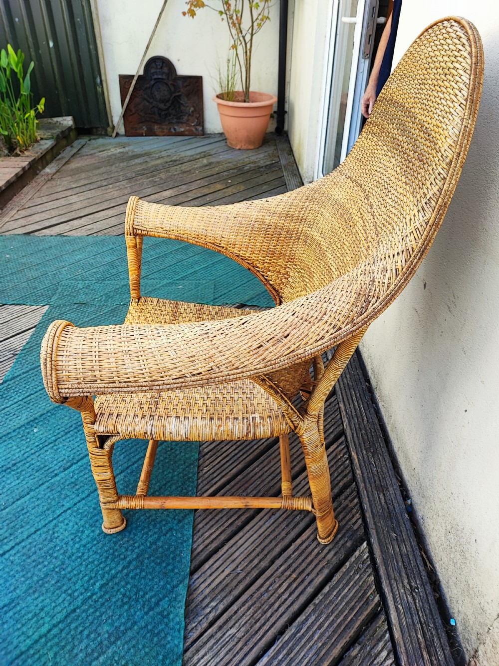A 1920s Dryad art's and crafts cane armchair. View II