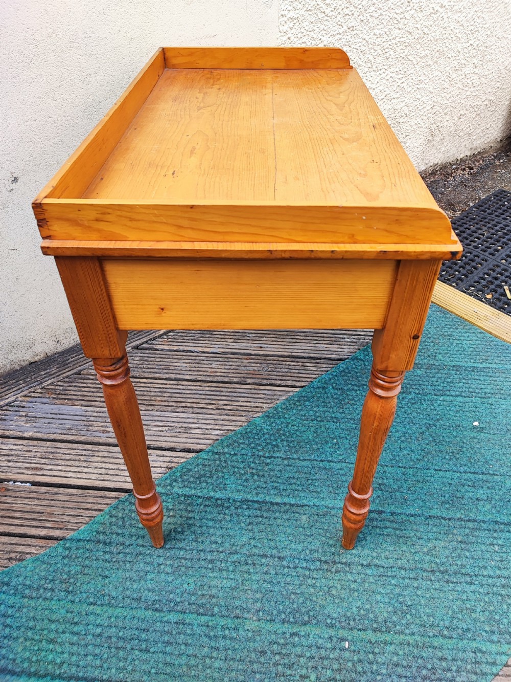 19c pine side table. View II
