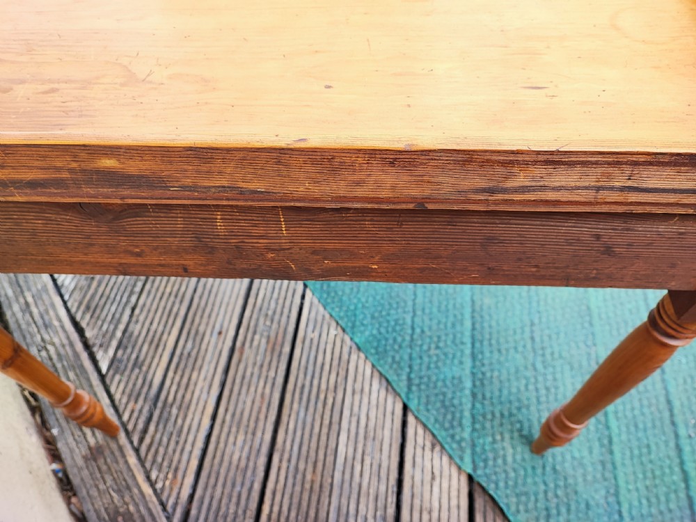 19c pine side table. View III