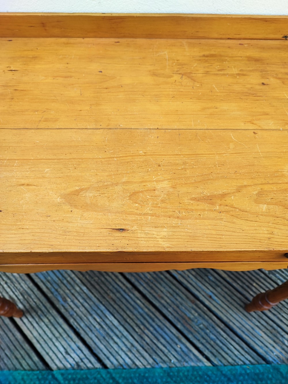 19c pine side table. View IV