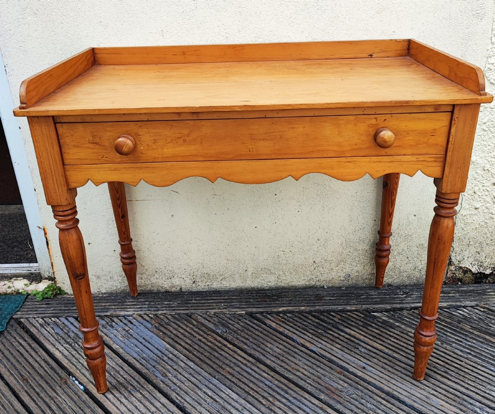 19c pine side table. View V