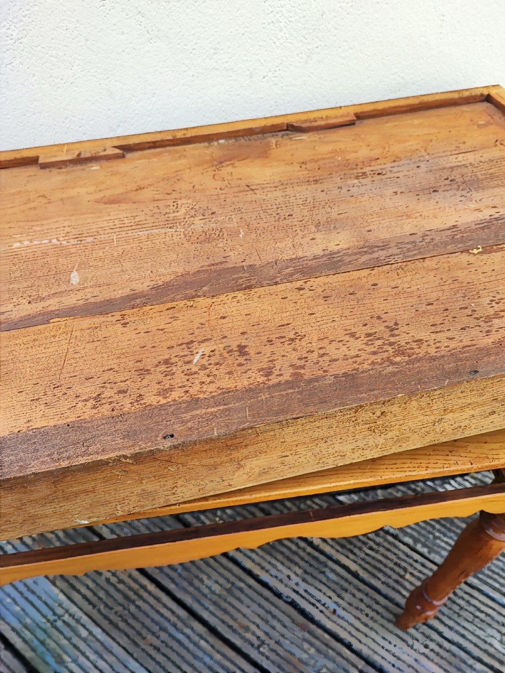 19c pine side table. View VI