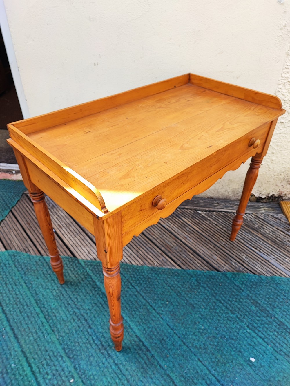 19c pine side table. View VII