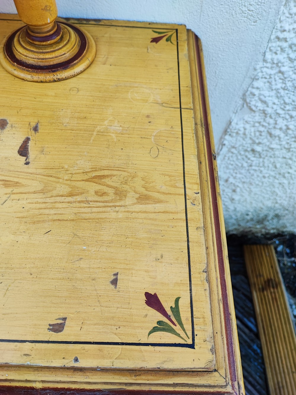 A charming Victorian, original painted pine dressing table.  View III