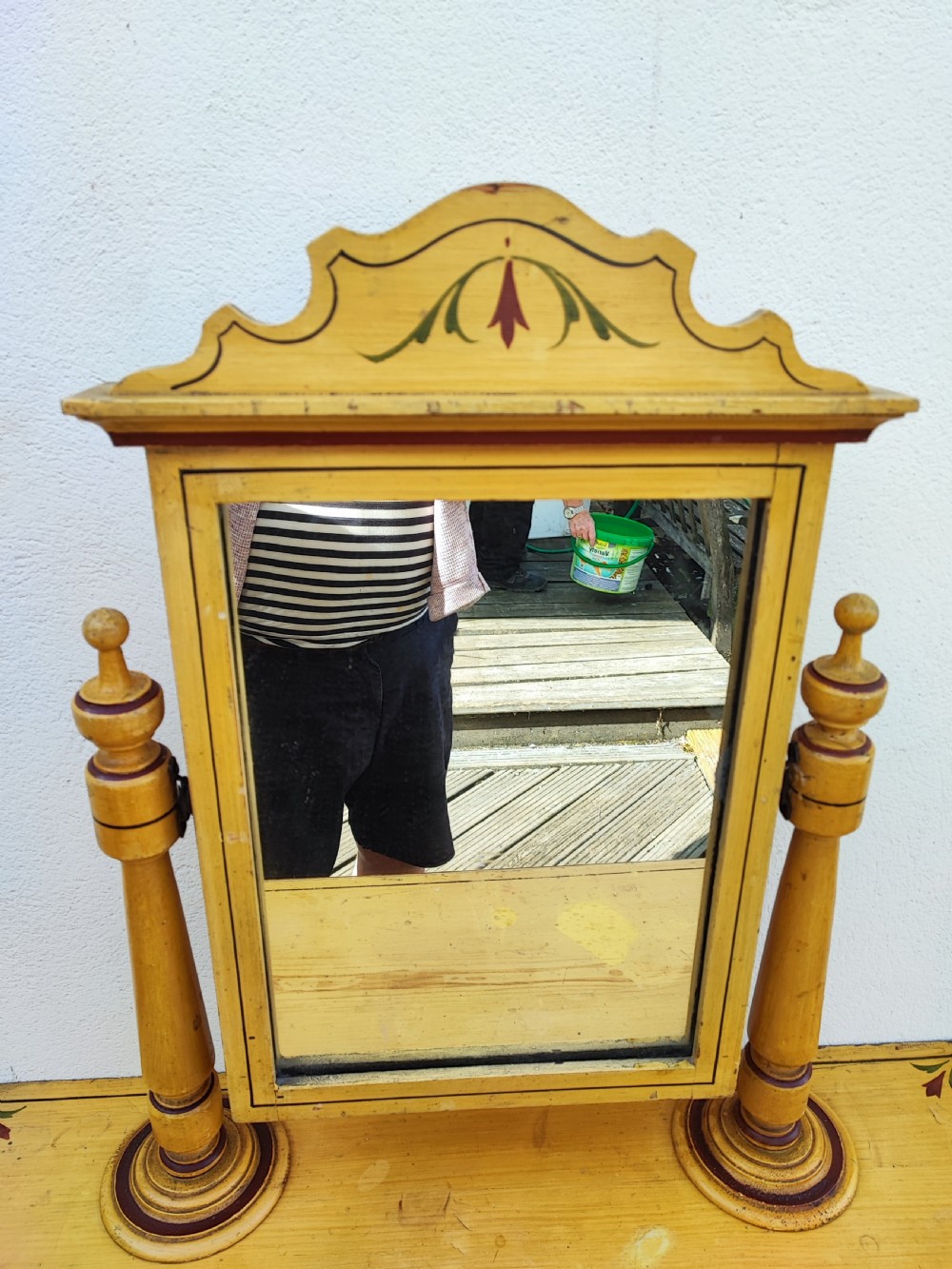 A charming Victorian, original painted pine dressing table.  View IV
