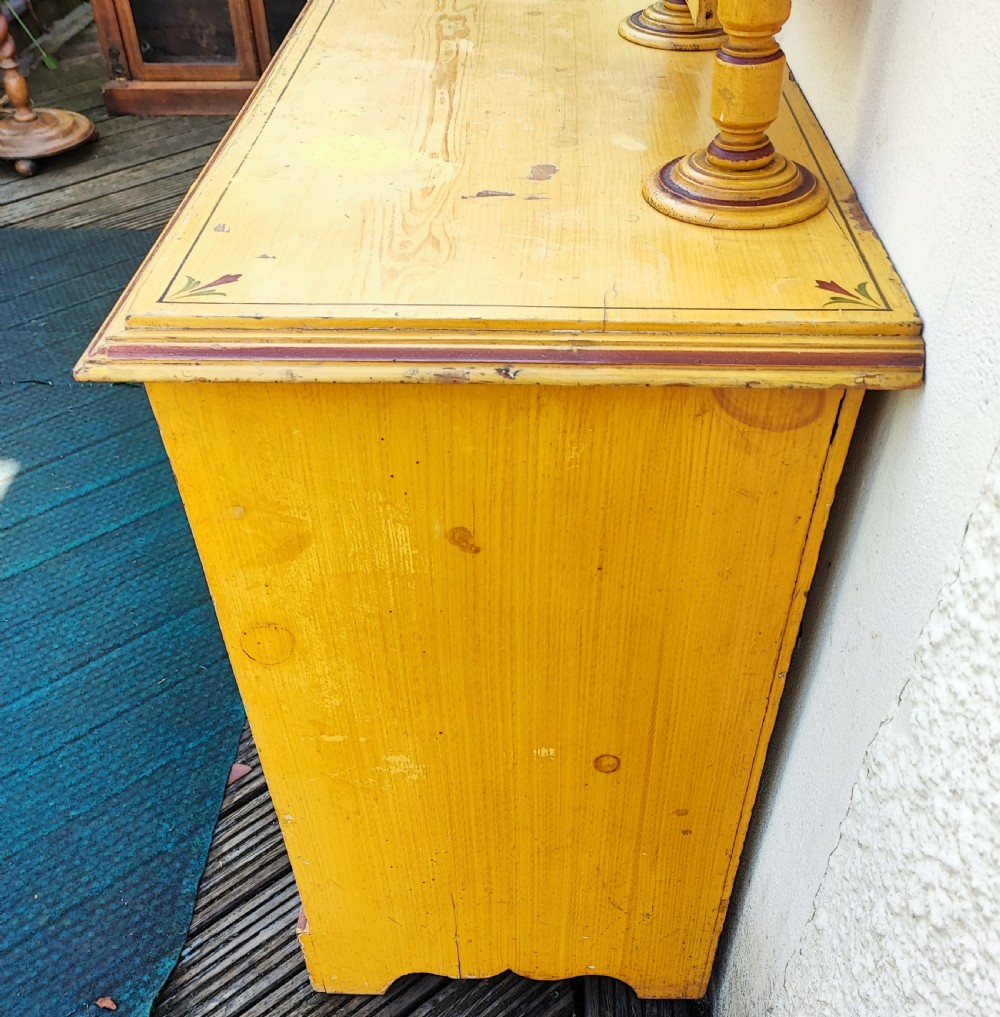A charming Victorian, original painted pine dressing table.  View VII