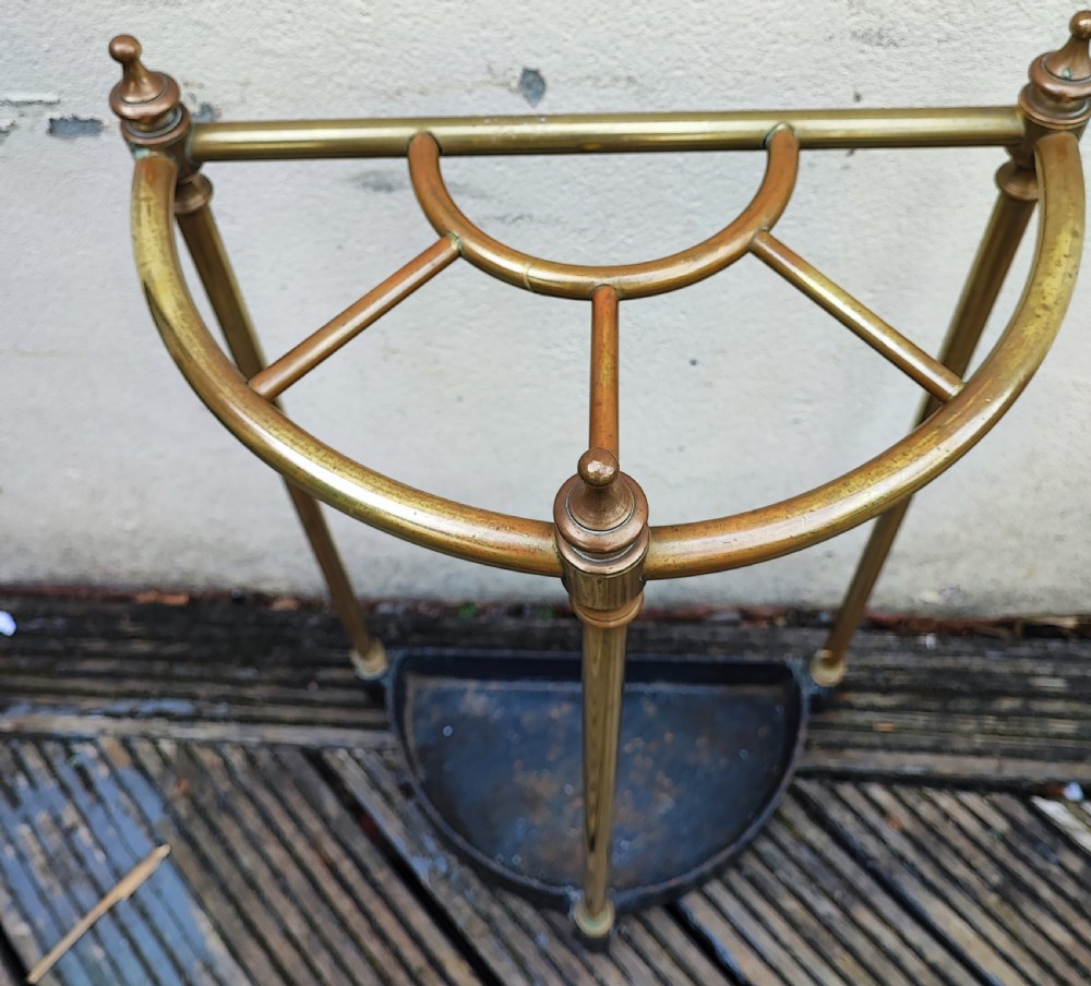 Victorian brass and iron five section stick or umbrella stand. View III