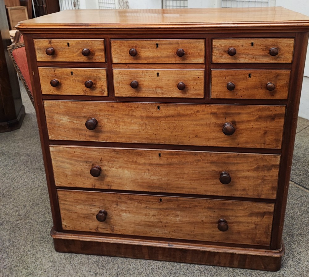A large and unusual Victorian mahogany chest of drawers.