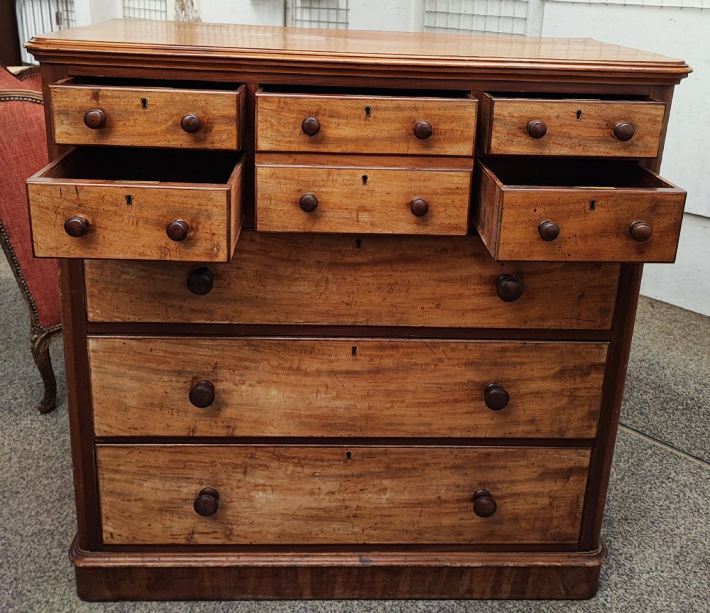 A large and unusual Victorian mahogany chest of drawers. View VII