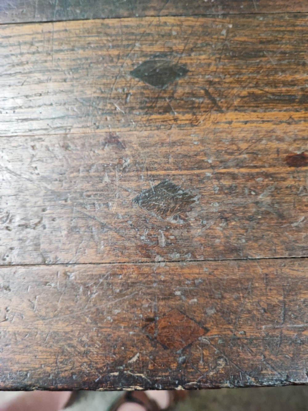 Untouched antique tavern table. View IV