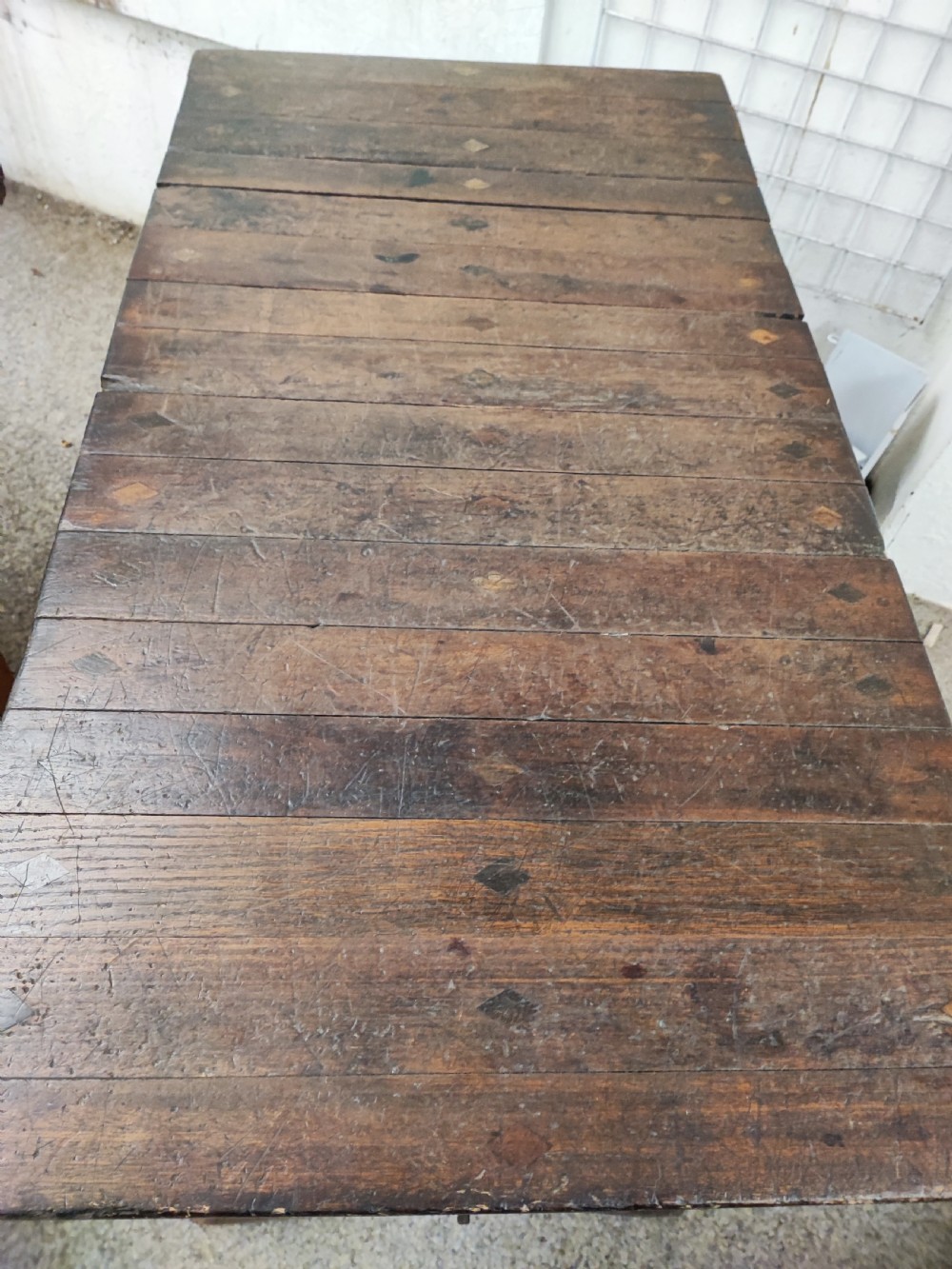 Untouched antique tavern table. View VIII