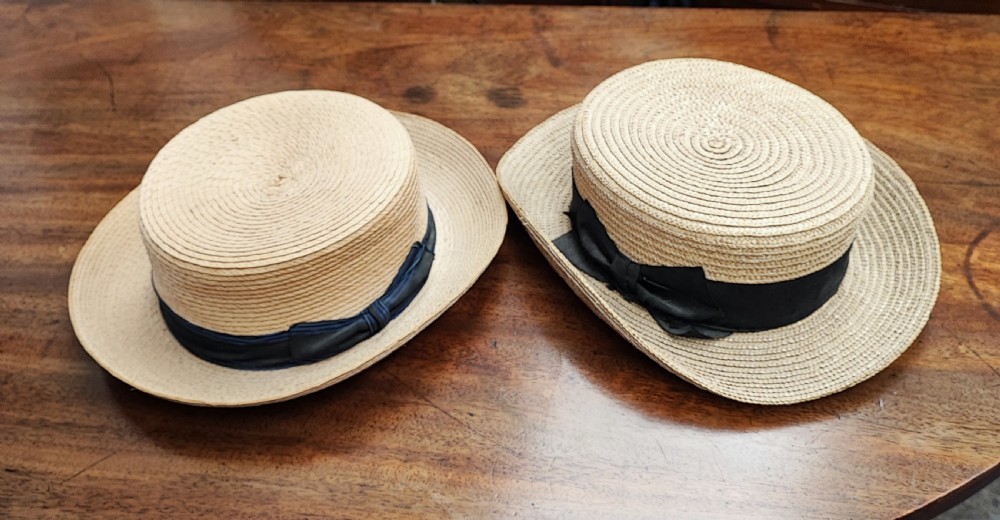 2 antique straw hats  View XII