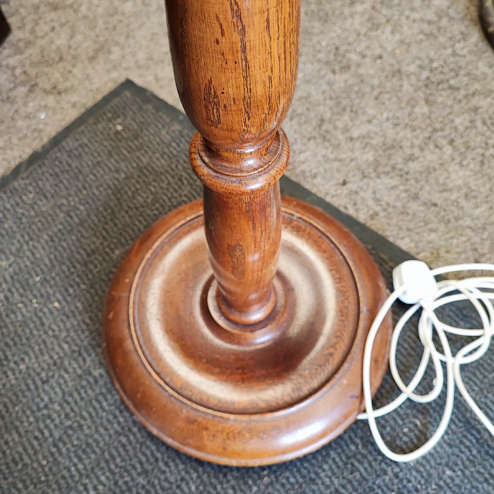 Edwardian oak standard lamp View III
