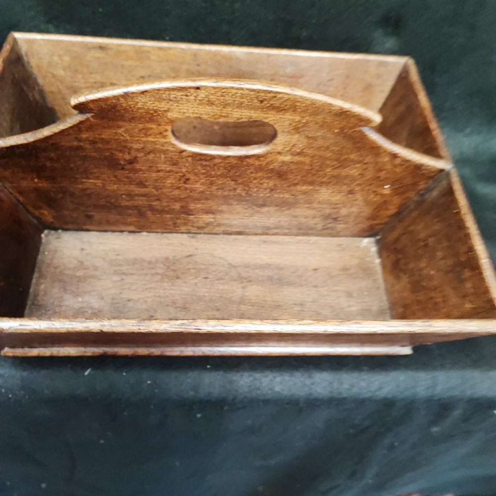 Georgian oak cutlery tray View II