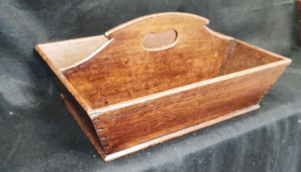 Georgian oak cutlery tray View III