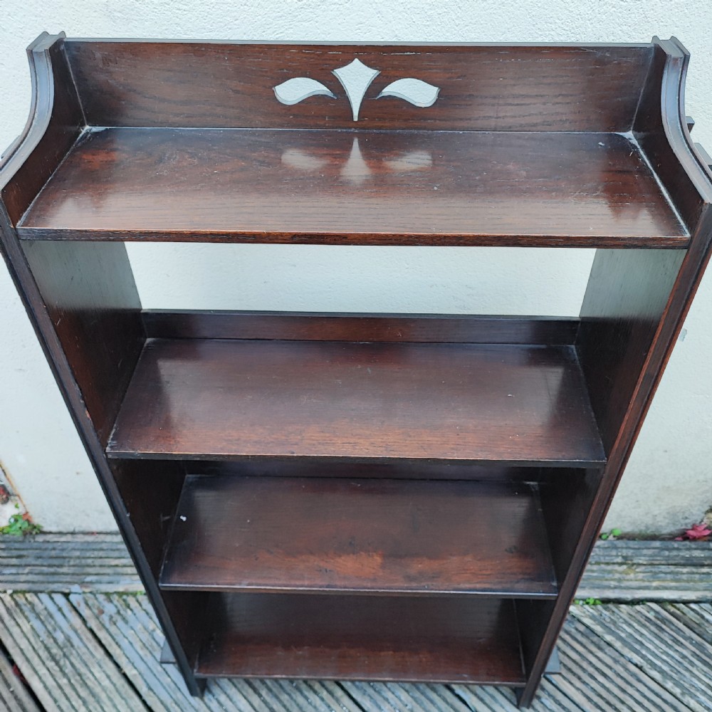 Oak arts and crafts open bookcase