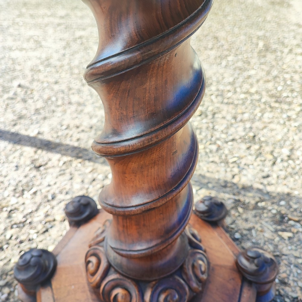 Superb gothic walnut revolving piano stool View III