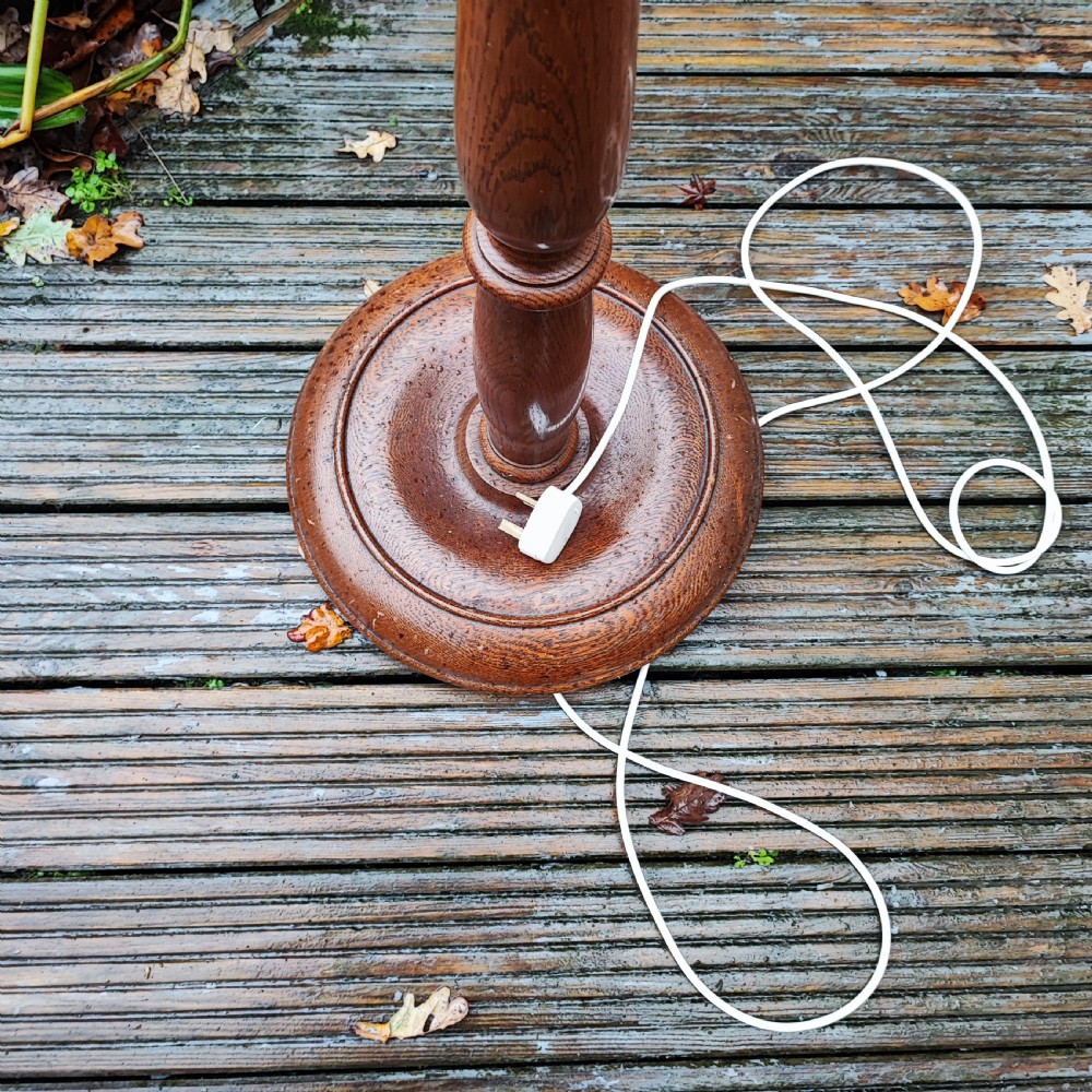 Edwardian oak standard lamp  View II
