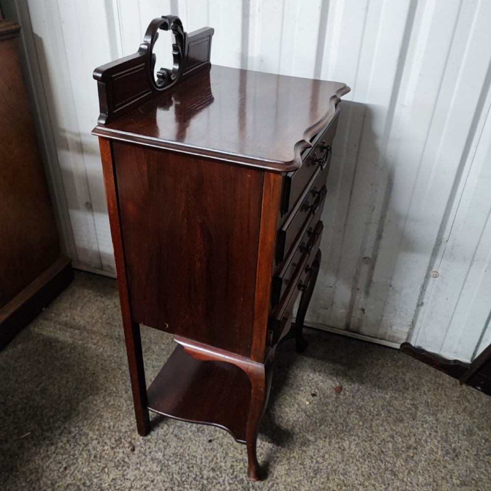 Antique mahogany music cabinet View II