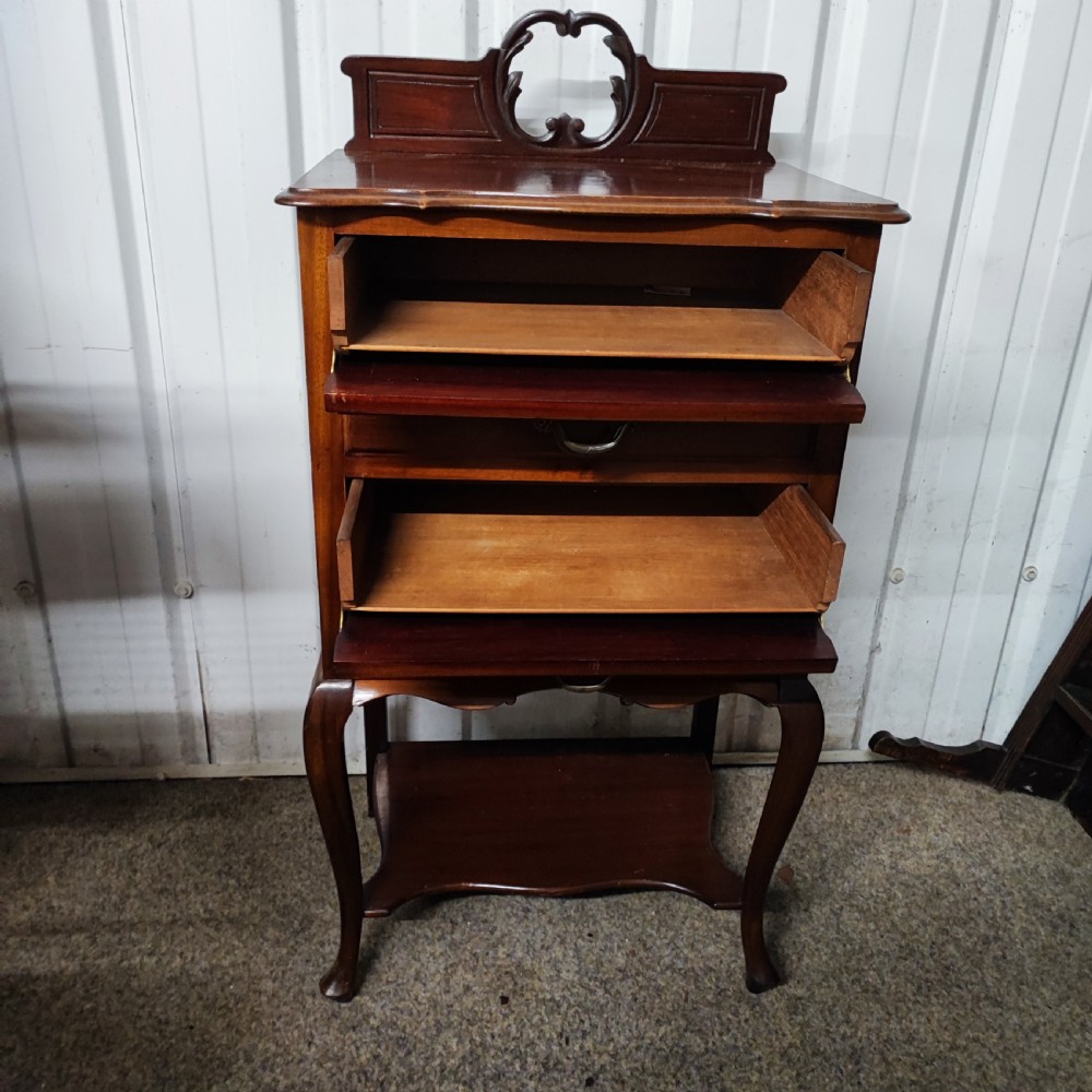 Antique mahogany music cabinet View III