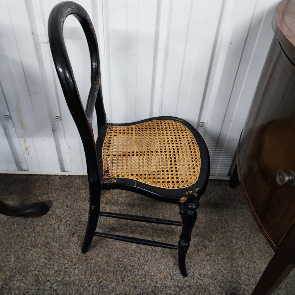 A pretty Victorian mother of pearl ebonisied chair  View VIII