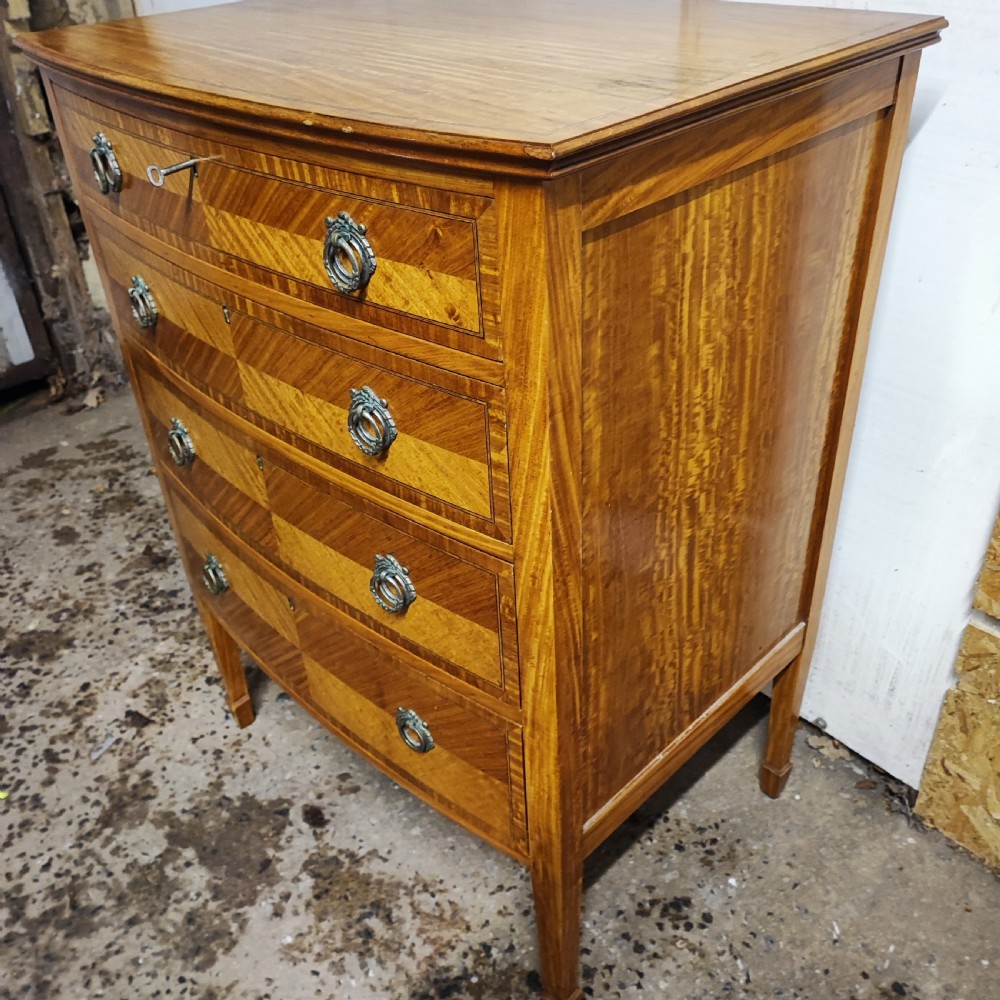 Superb Edwardian satin wood chest of drawers View IV